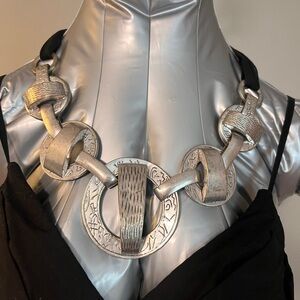 Chunky Silver-Tone Statement Necklace